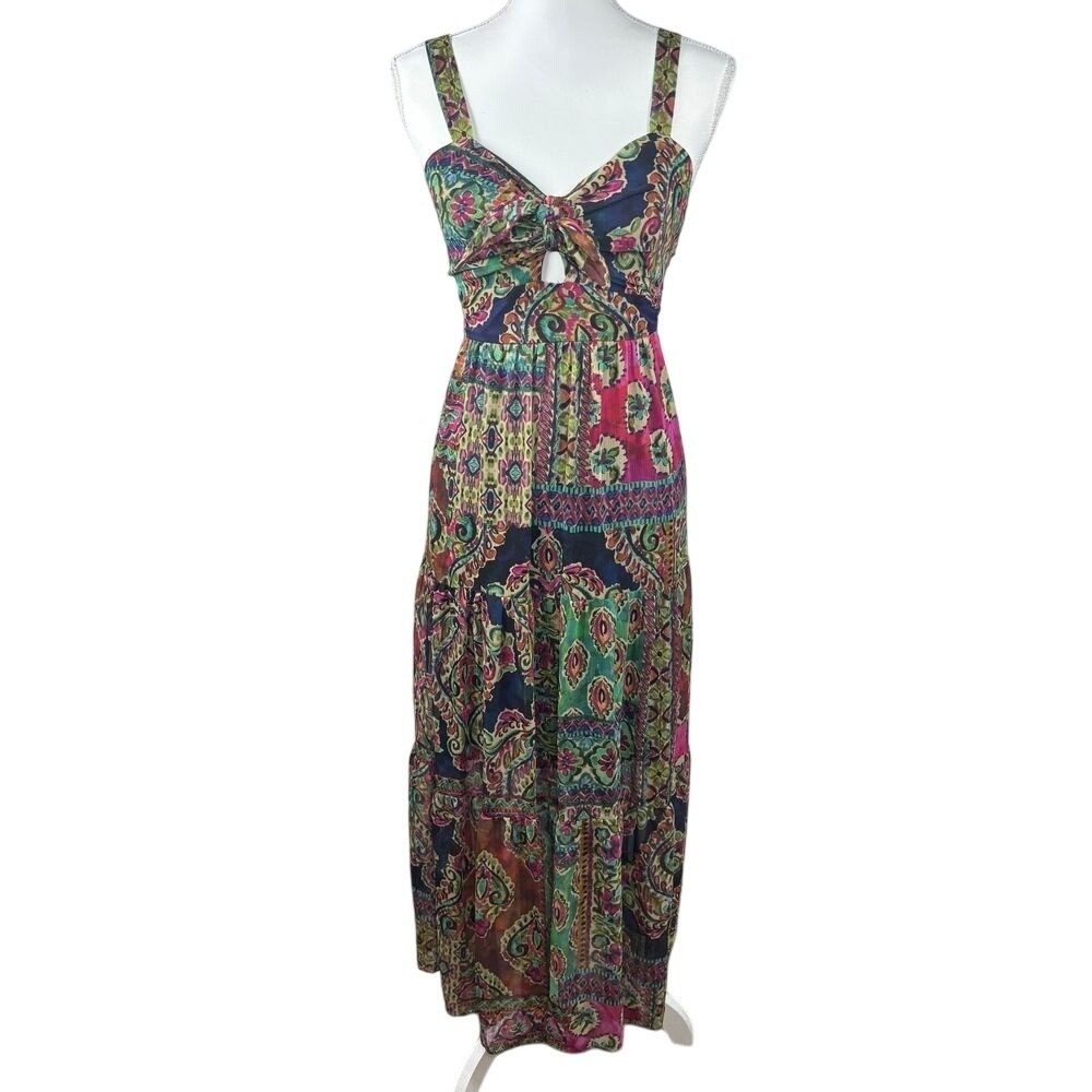 Robbie Bee Maxi Dress Sz‎ 6 Patchwork Festival Boho Babydoll Earthy Hippie